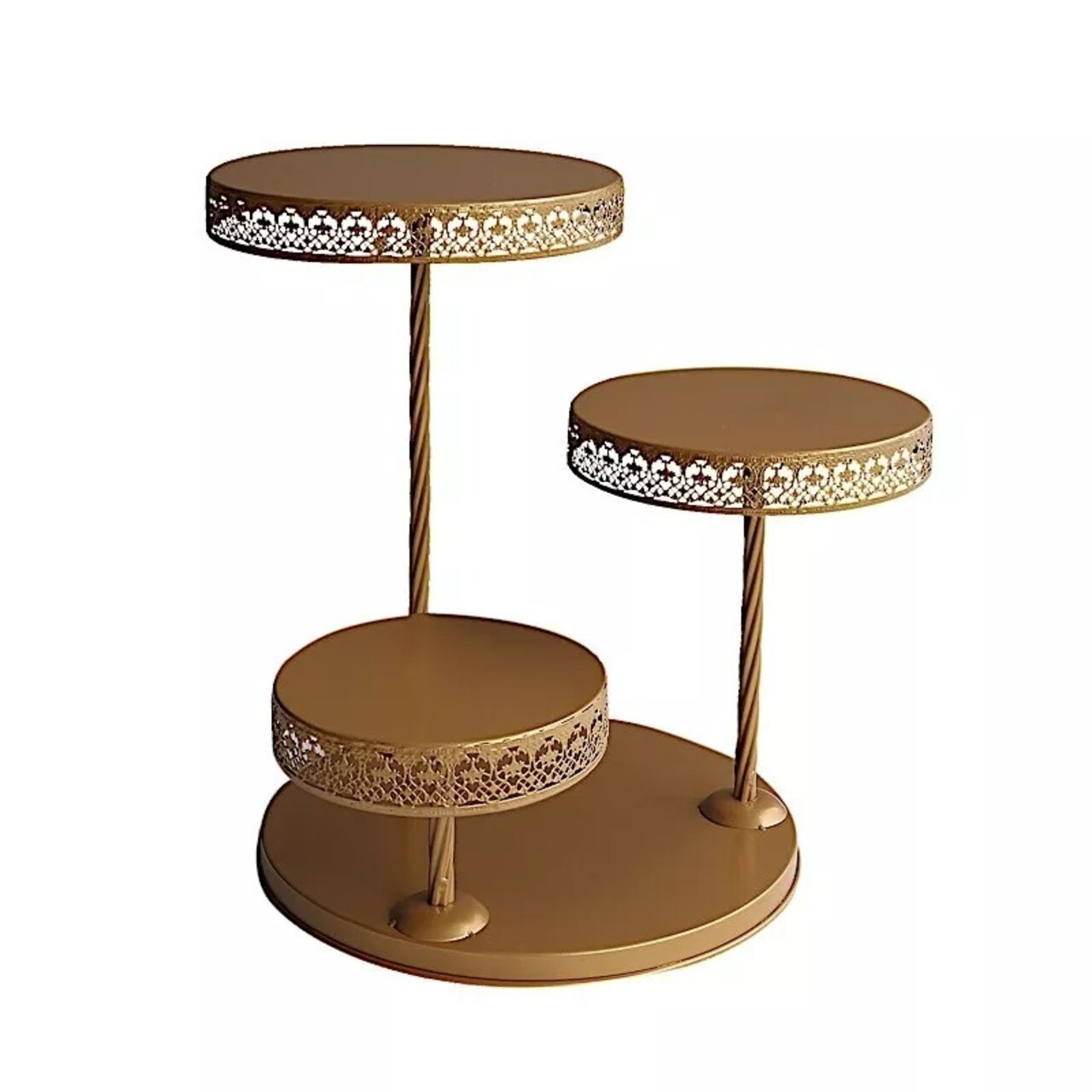 3-Tier Metal Gold Cupcake Tower Dessert Stand Wedding Party Decorations